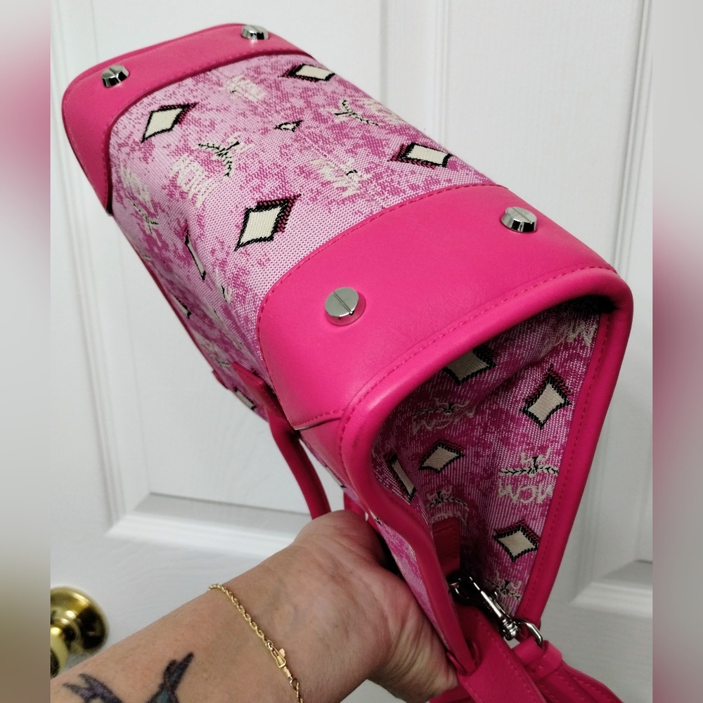 MCM Pink Denim Crossbody Bag - Picture 5 of 13